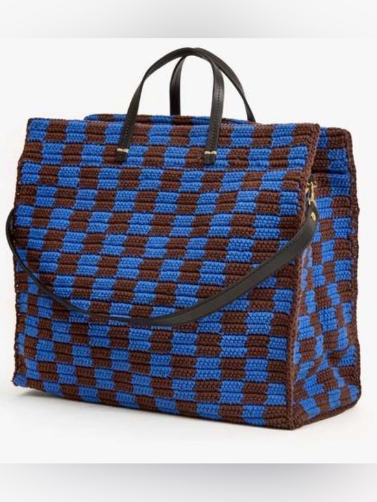 Clare V Handbags - ✨NEW✨Clare V Summer Simple Tote in Blue and Chocolate